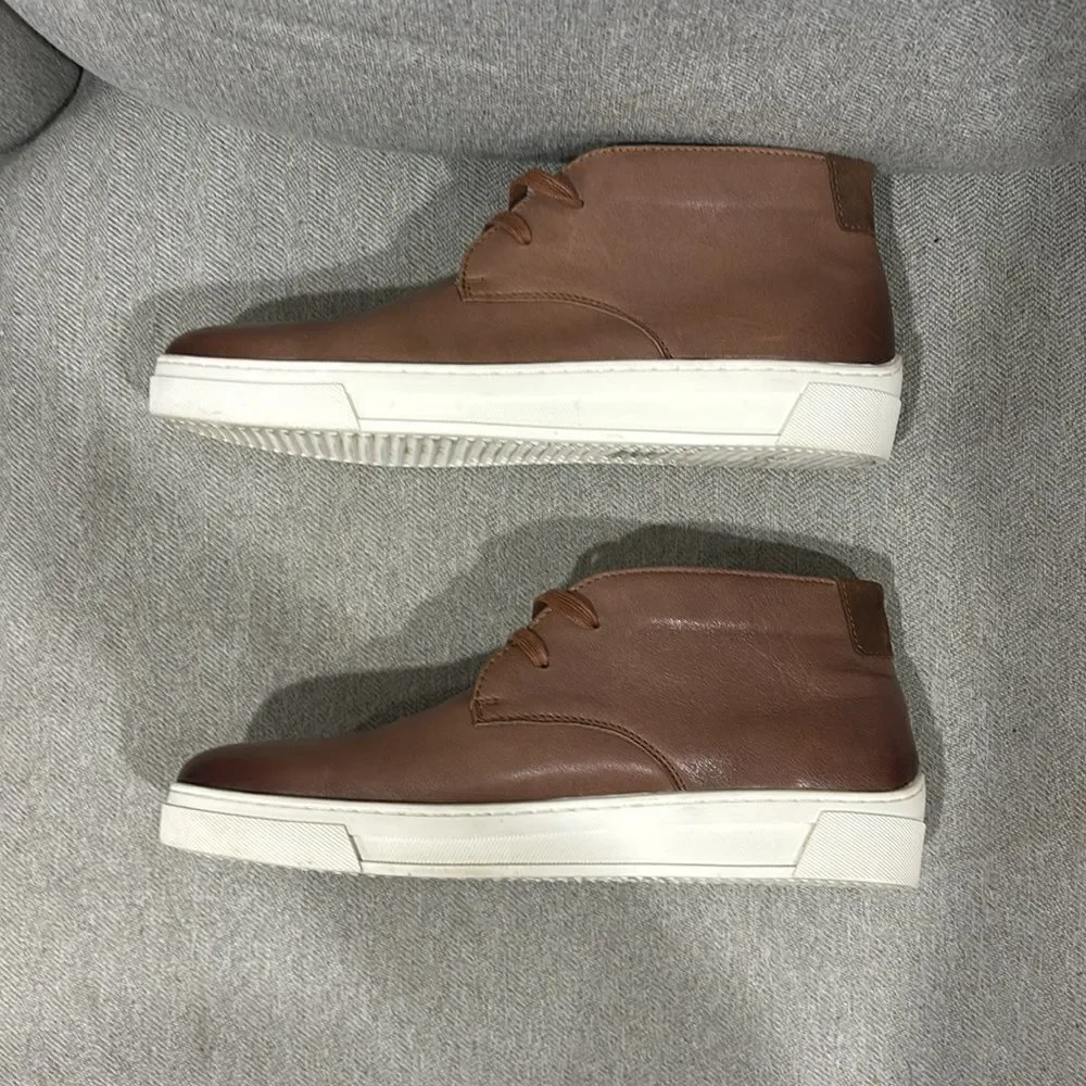 ROBERT GRAHAM Mens Boat Chukka Sneaker Brown Leather Lace-Up